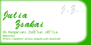 julia zsakai business card